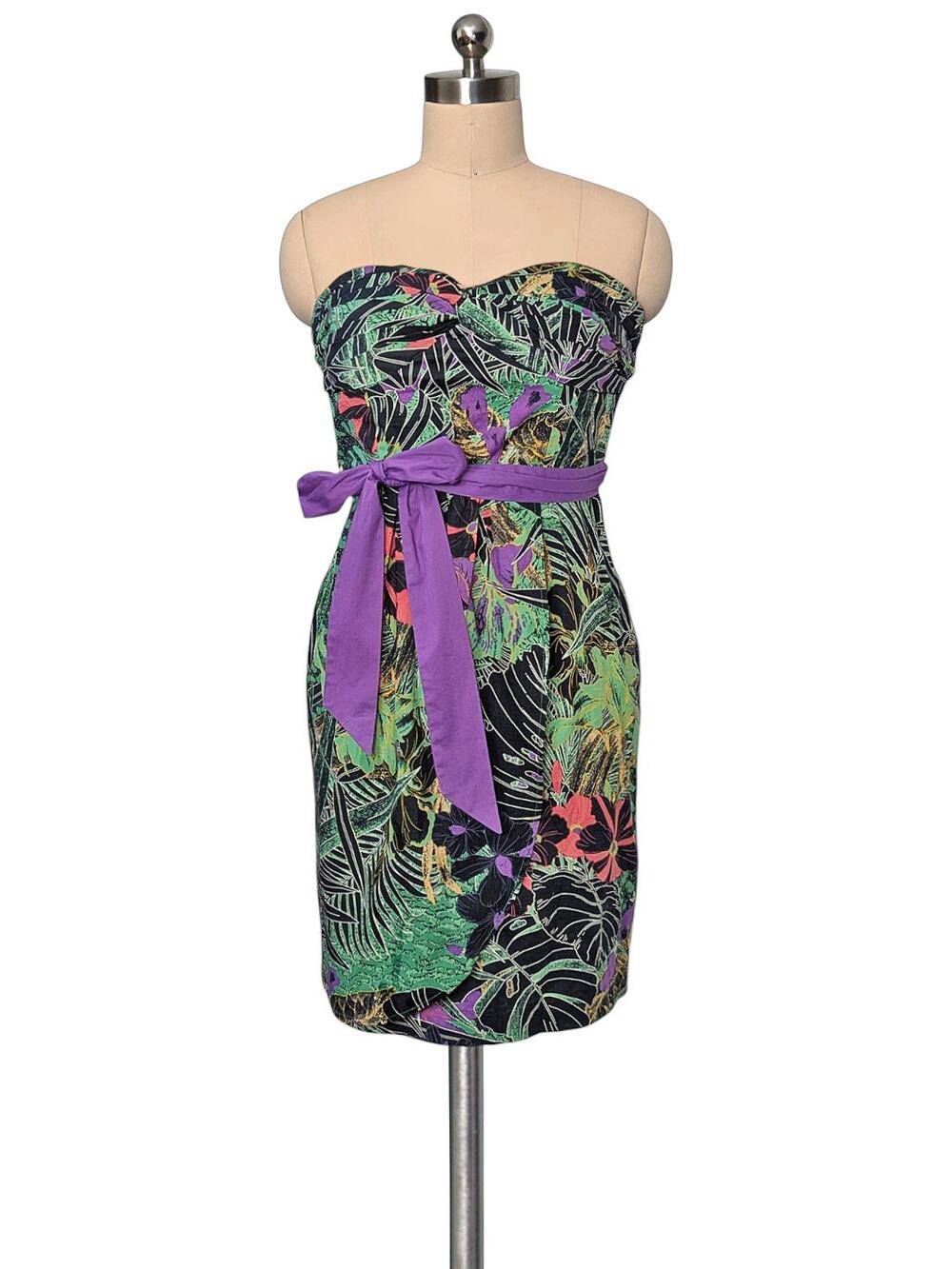 Anthropologie EDME & ESYLLTE Tropical Print Strapless Dress 2